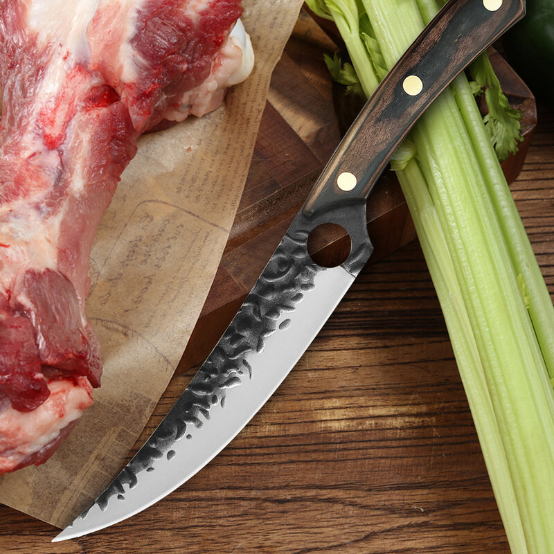Cuchillo de deshuesar de cocina forjado 5Cr15, cuchilla de carne profesional, cuchillo de caza, cuchillo de acero inoxidable, cuchillo de cocina para cortar verduras