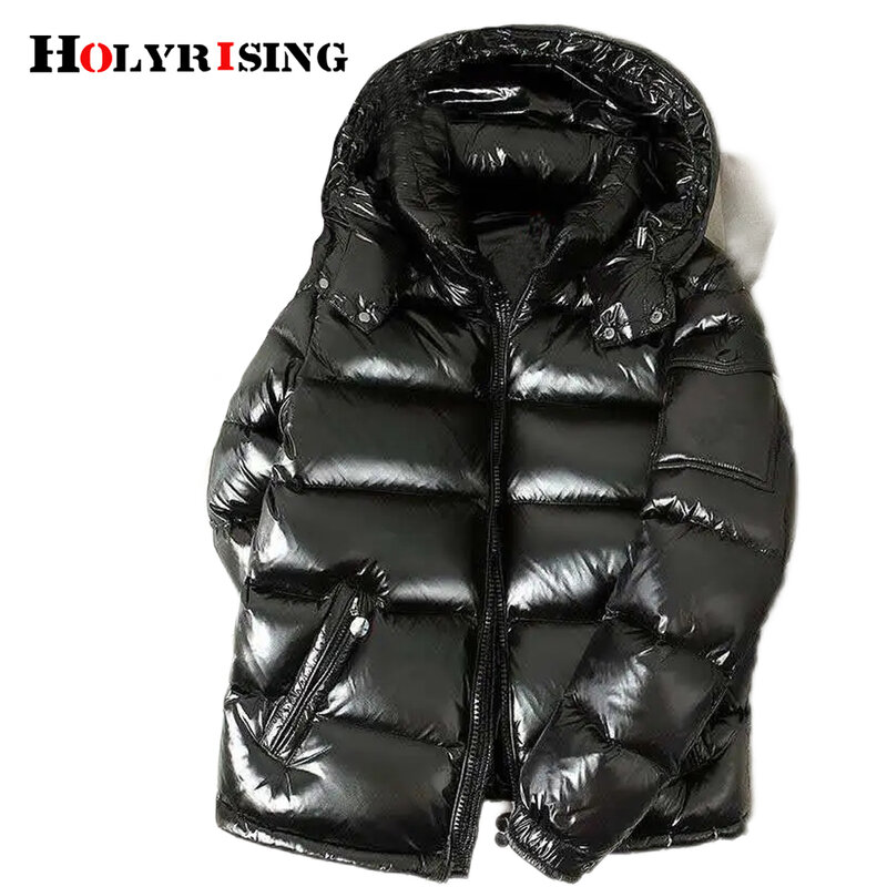 M-7XL Mens Hooded Casual Down Jacket Thick And Warm 2022 Winter Mens Winter Clothing Short Glossy White Duck NZ128