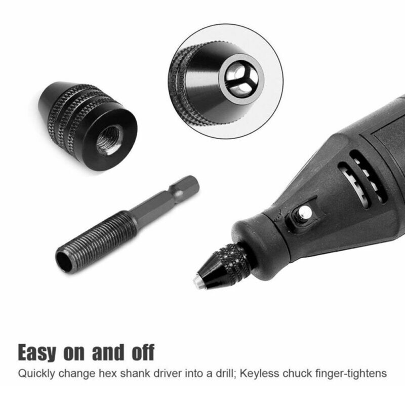 Mini mandril de broca keyless 0.3-8mm auto-aperte ferramentas elétricas do dispositivo elétrico do aro dos bocados de broca 1/4 "encanta o conversor rápido da mudança da pata