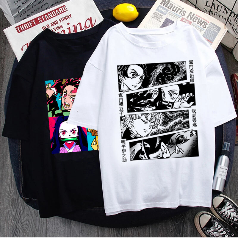 Hot Anime giapponese Demon Slayer T Shirt uomo Cartoon Nezuko Graphic Tees Kimetsu No Yaiba t-shirt Tanjirou Kamado t"it uomo