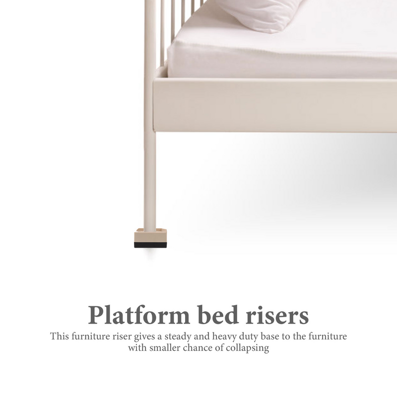 4 Pcs Floor Sofa Bed Mat Desk Raisers Blocks Risers Couch Legs Tables Chairs 8.5X8.5CM Furniture Beige Soft Rubber
