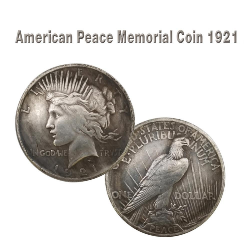 38มม.1921/1922/1927รูปปั้นของ Liberty และ Peace เหรียญเงิน Dollar Eagle Peace Doves Copy Coin สหรัฐอเมริกา USA Collection