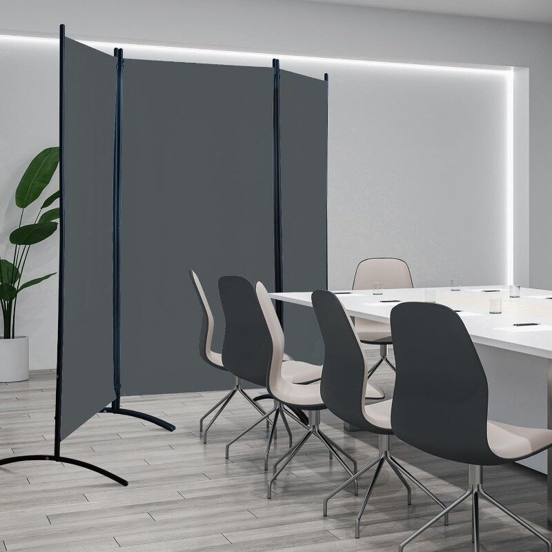 Room Dividers and Folding Privacy Screens, Partition Room Dividers Wall for Separation, Home, Studio (3 Panels, Grey)