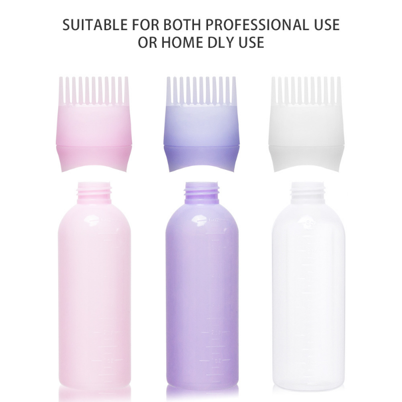 170ml Plastic Hair Dye Shampoo Bottle Applicator with Graduated  Brush Dispensing Kit Salon Hair Coloring Dyeing Styling Tools