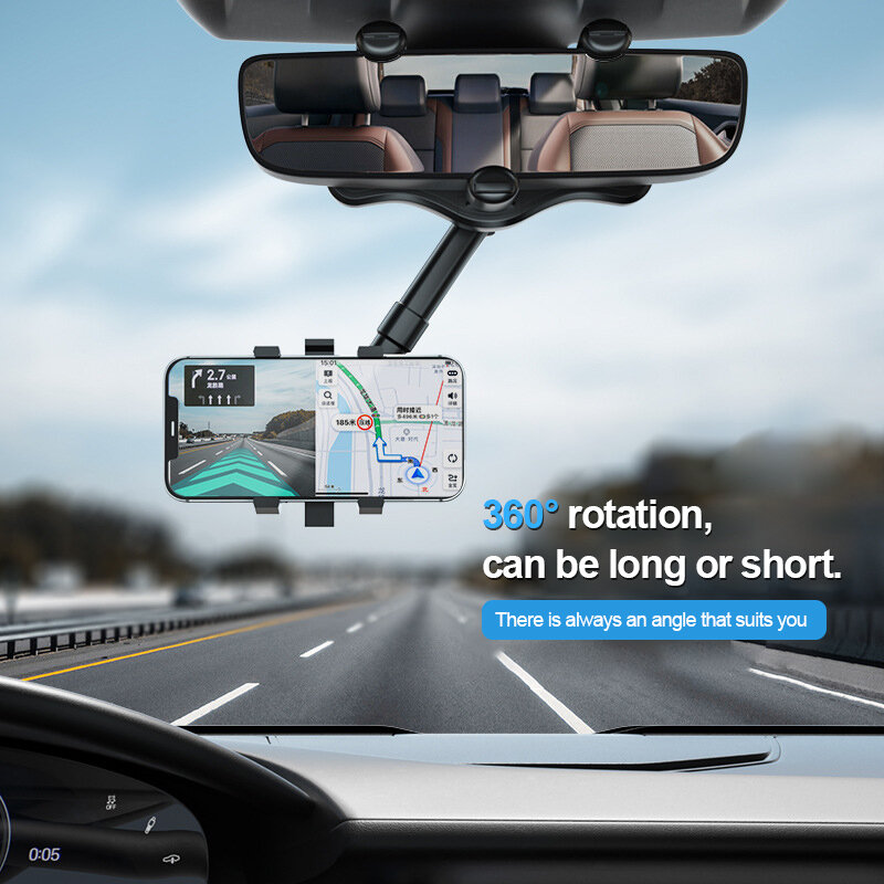 กระจกมองหลังรถยนต์ผู้ถือโทรศัพท์สำหรับกระจกมองหลังรถยนต์รถผู้ถือสำหรับ Dash Cam GPS สมาร์ทโฟน