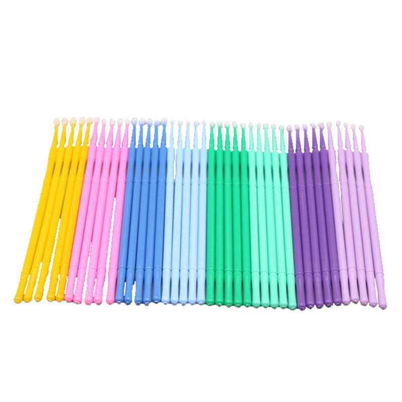 100PCS Disposable Cotton Swab Eyelash Brushes Individual Eyelashes Microbrush Lash Removing Lash Extension Accessories