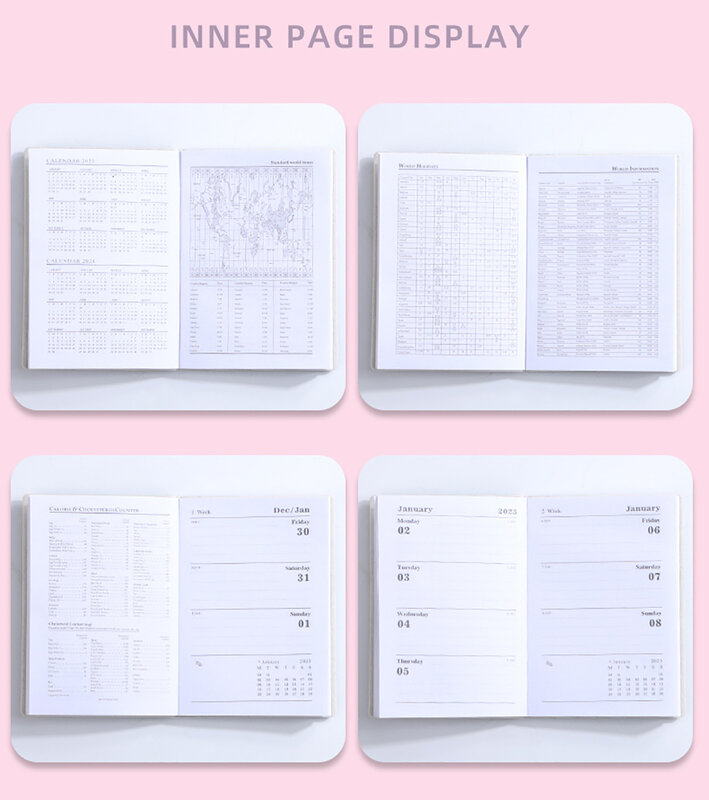 2023 A7 Mini Notebook 365 dni przenośny kieszonkowy notatnik codzienny tygodniowy Agenda Planner notebooki biurowe artykuły szkolne