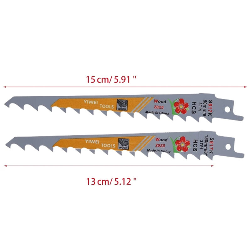 2Pcs Reciprocating HCS Saw Blades Jigsaw Multi Cutter Blade S617K 150mm Multitool Cutting Disc For Wood Board Plastic Cutting