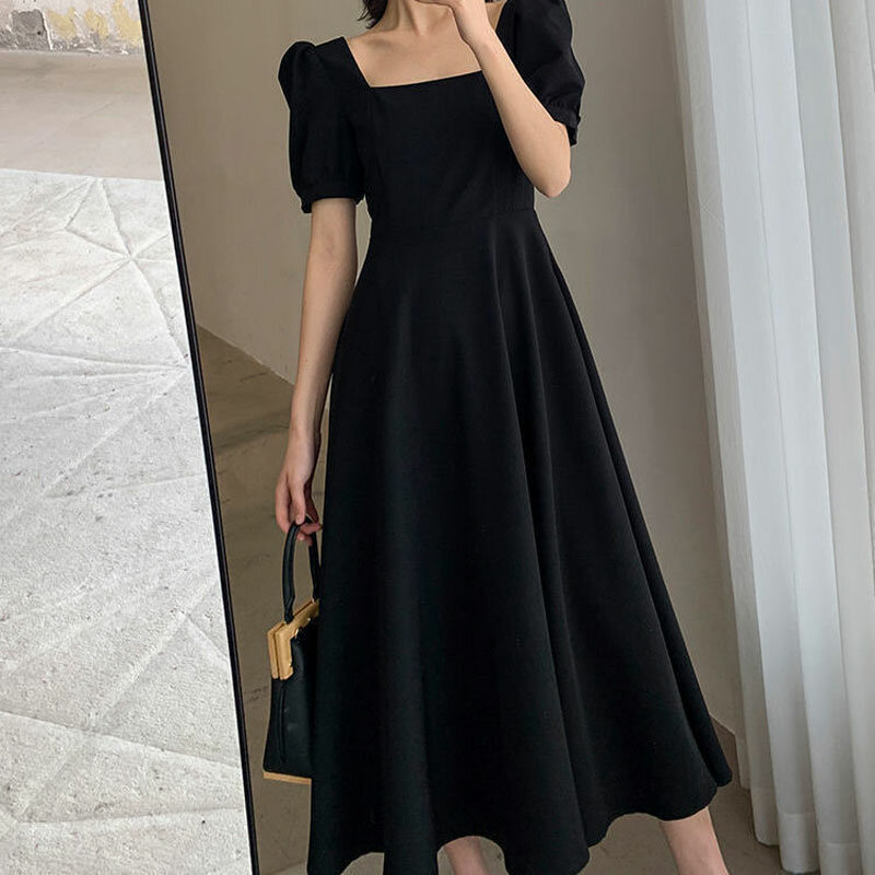 Robe de soirée élégante pour femmes, Sexy, longue, Style Hepburn, petite robe noire de demoiselle d'honneur