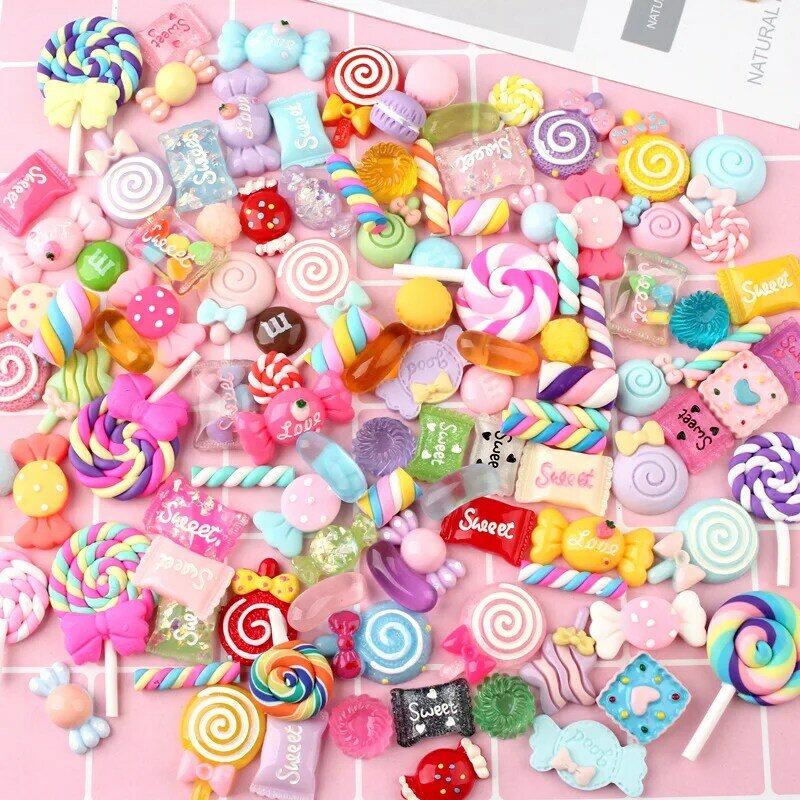 Resin candy mix slime fill crystal filler cream glue phone case lollipop di y material package hair rope hair card decorative ma