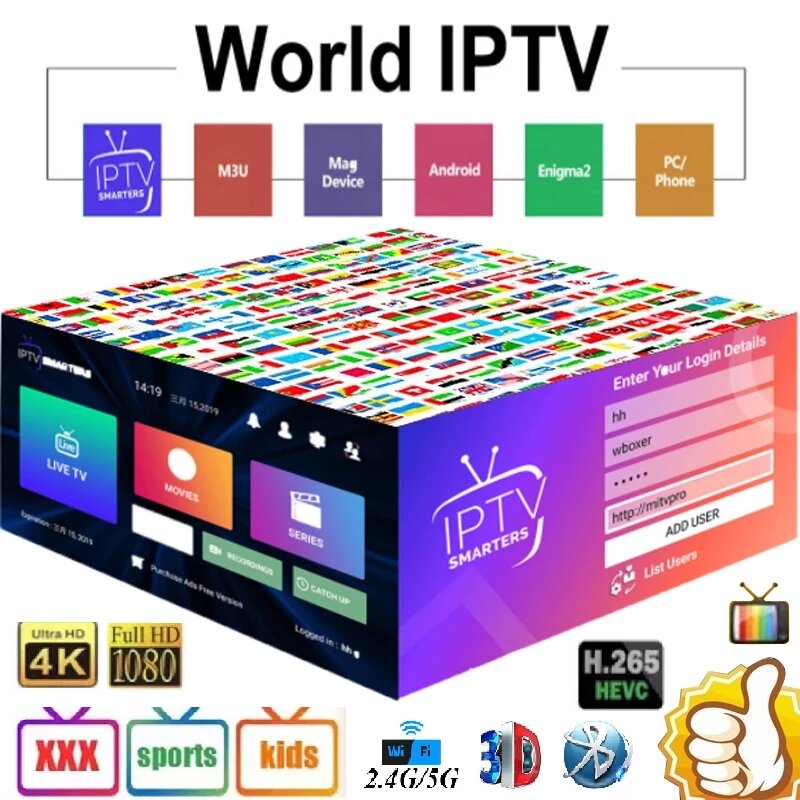 Hot sale Stable 12 months HD World Smart TV Smart Pro xxx STB IOS PC VLC Enigma2 : NL|BE|FR|ES|SW||UK||USA| Free 24 Hours Test