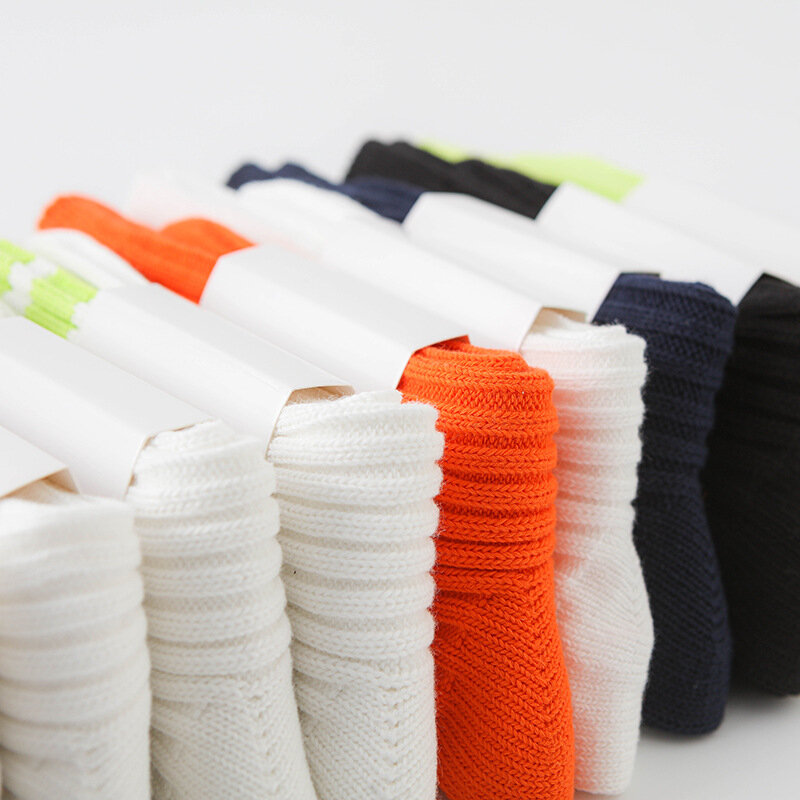 Calzini di cotone calzini a tubo medio solido moda stile giapponese da uomo e da donna calzini bianchi a doppia linea spessa di alta qualità