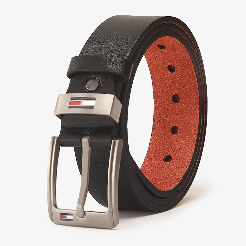 Cinturón de cuero PU para hombre, correa de alta calidad con hebilla cuadrada de aleación, elegante, Vintage, para Vaqueros