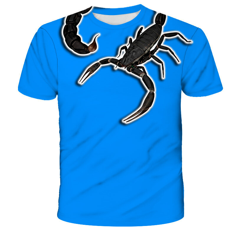 T-Shirt grafica serie Scorpion per bambini T-Shirt con stampa 3D Ghost Scorpion Pattern Top ragazzi maglietta con insetto velenoso Hip Hop Tops