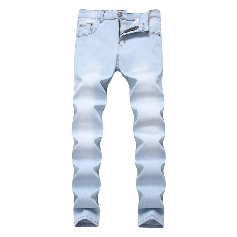 Jeans Pria Jeans Denim Lurus Melar Celana Panjang Warna Solid Pria Pas Badan Celana Panjang Pria Jeans Hitam