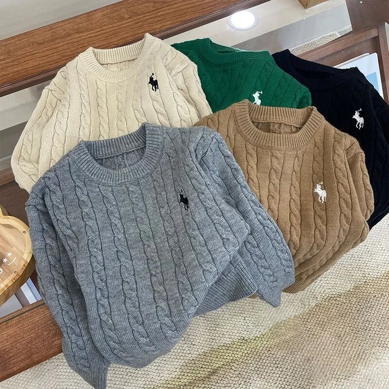Boys' Sweater Knitwear Spring and Autumn Girls Baby Sweater 2023 New Children's Fashionable Pullover Sweater