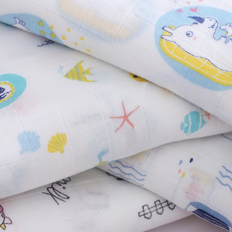 120*120cm Baby Cotton Muslin Blanket Newborn Infant Soft Swaddles Wrap Towel Baby Shade Blanket Gauze Stroller Cover