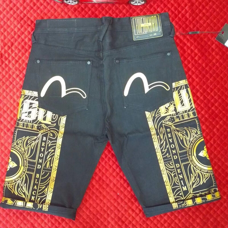 Japanse Stijl Nieuwe Mannen Jeans Shorts M Print Patroon Casual Shorts Trendy Jeans Shorts Hip Hop Stijl Unisex Shorts