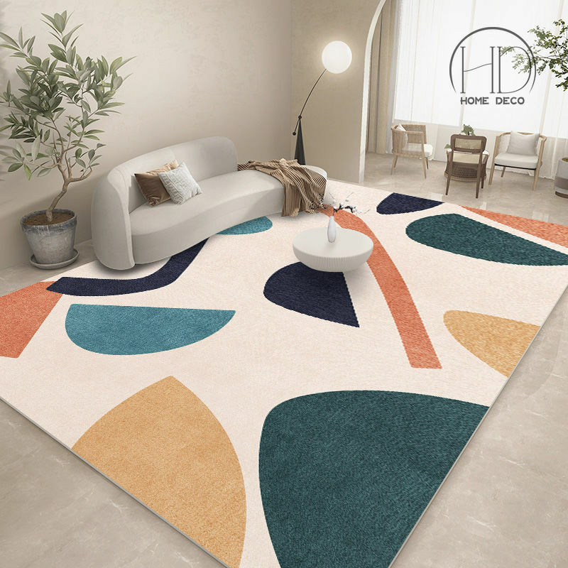 Alfombra de estilo nórdico abstracto para sala de estar, tapete sencillo para dormitorio, habitación de niña, mesita de noche, suave, lavable, personalizable