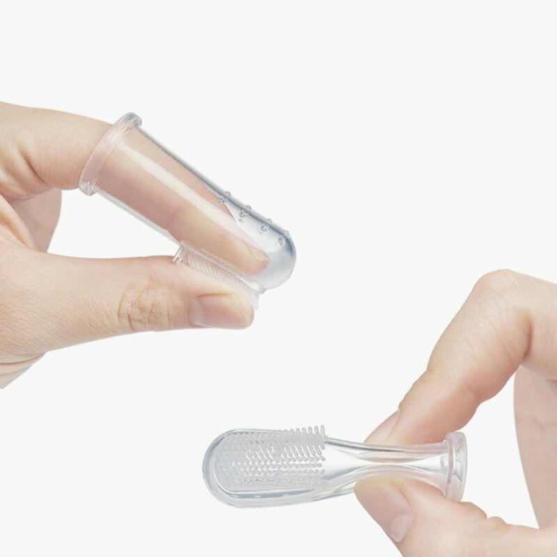 Cepillo de dientes de silicona para bebé, herramienta de limpieza de silicona suave y transparente, 1 piezas
