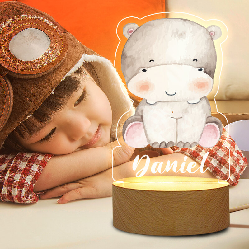 사용자 정의 아이 생일 선물 만화 애니메이션 USB 밤 빛 홈 침실 장식 어린이 눈 보호 밤 램프
