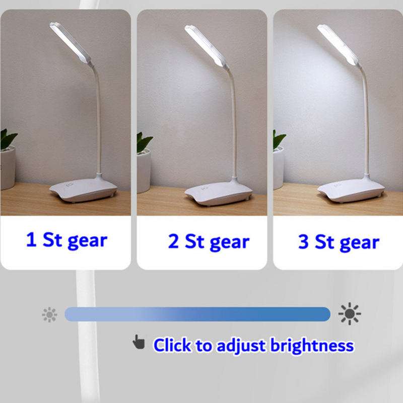 Светодиодная настольная Складная приглушаемая лампа, 5 в пост. Тока, питание от USB, 6000 К