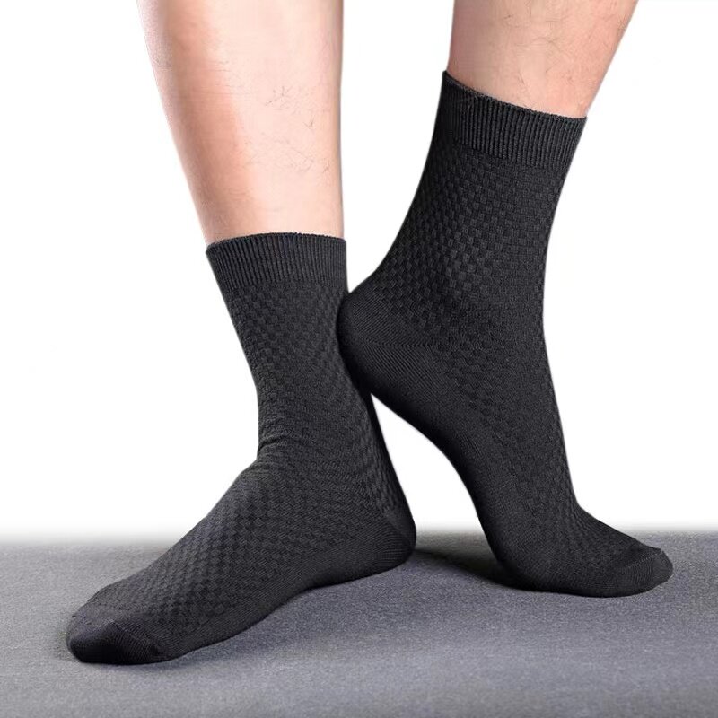 5pairs/lotmen's Socks calze in fibra di bambù calze a compressione da uomo a tinta unita calzini da uomo traspiranti di grandi dimensioni EU45