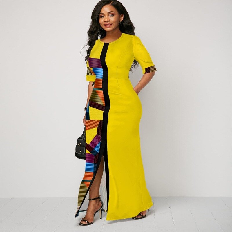 2022 afrykańska sukienka dla kobiet drukowanie afrykańskie ubrania Plus rozmiar lato drukowane długie ubrania afryki sukienka damska