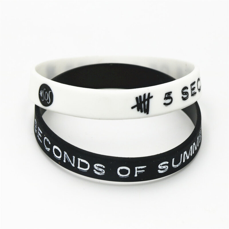 1PC Music Band Star 5SOS Silicone Wristbands Music Fans Letters Silicone Bracelets Women Men GIfts Fashion Style Jerwerly SH196
