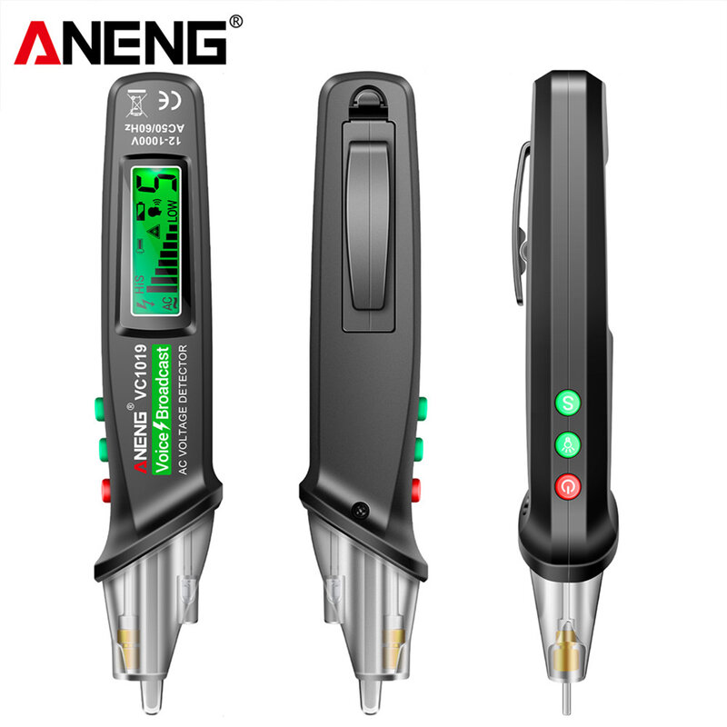 ANENG -4-19 지능형 음성 방송 테스터 펜, 12V-1000V 적외선 센서 포지셔닝 전압 테스터 전선 감지기
