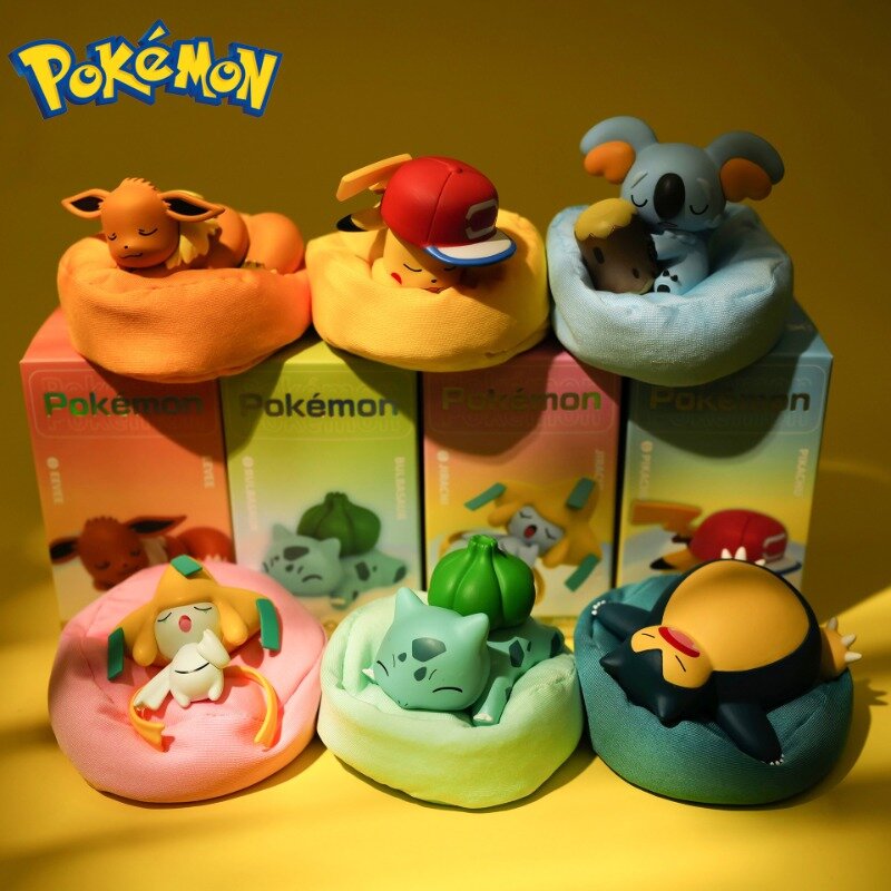6-Piece Set Pokemon Pikachu Doll Desktop Decoration Pokémon Frog Seed Pokémon Jenny Turtle Halloween Gift  Anime Figures
