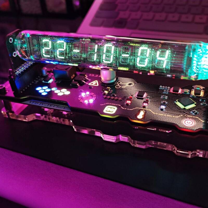 Elektronische IV18 Leuchtstoffröhre Uhr Kunst Kreative Technologie Gefühl Ornamente Nixie Digitale LED Uhr Geschenk Netzwerk Uhr