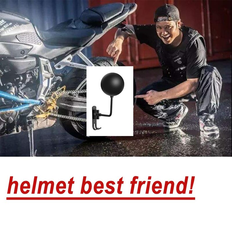 Motorcycle Helmet Rack Wall Mount Helmets Display Holder 180 Degree Keys Jacket Hanger Living Room Accessories