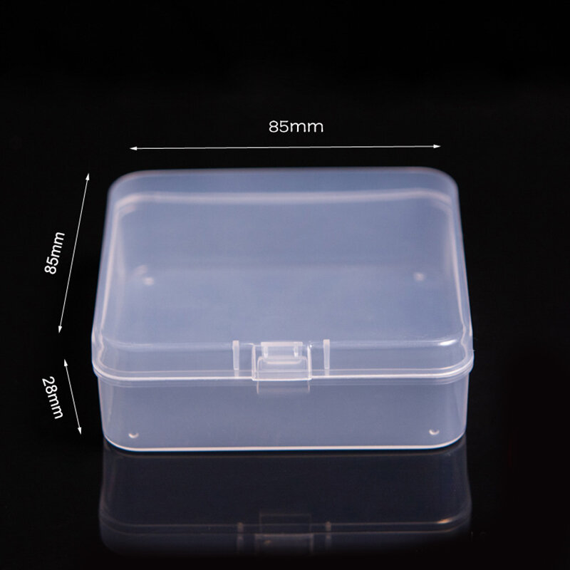 Kotak Mini Persegi Panjang Plastik Bening Kotak Penyimpanan Perhiasan Wadah Kotak Kemasan untuk Anting Cincin Manik-manik Mengumpulkan Barang-barang Kecil