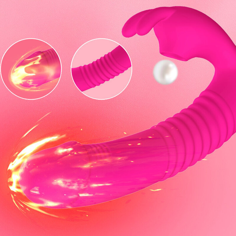 Riscaldamento coniglio vibratore masturbazione femminile telescopico succhiare dildo simulazione per le donne orgasmo G spot giocattoli del sesso vibrazione anale