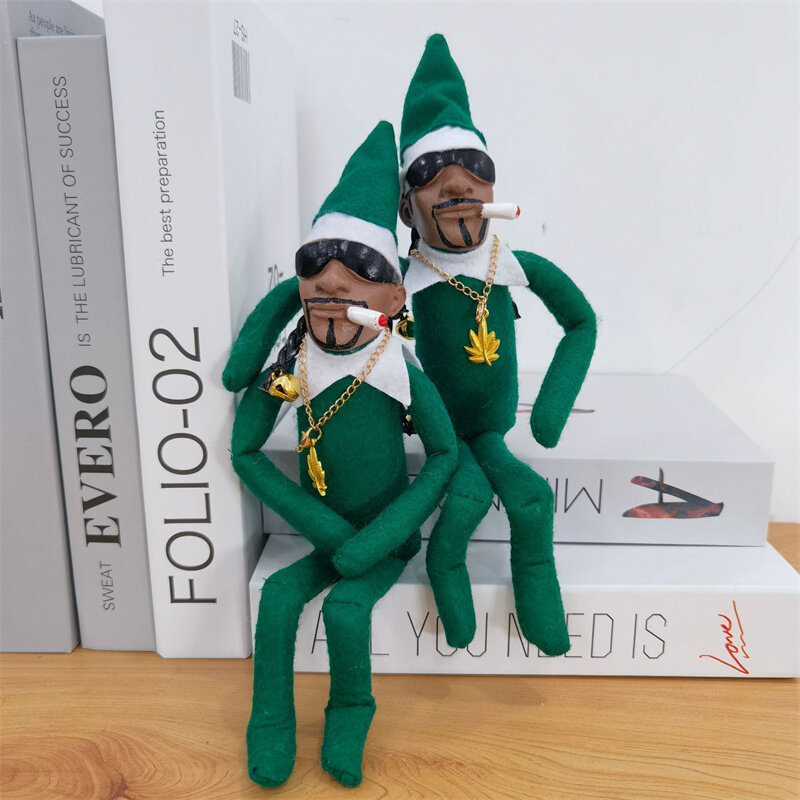 Boneka Elf Ornamen Lateks Rumah Natal Mainan Hadiah Anak-anak Boneka Elf Natal Snoop Kreatif Di Atas Beranda Memata-matai Dekorasi Yang Bengkok