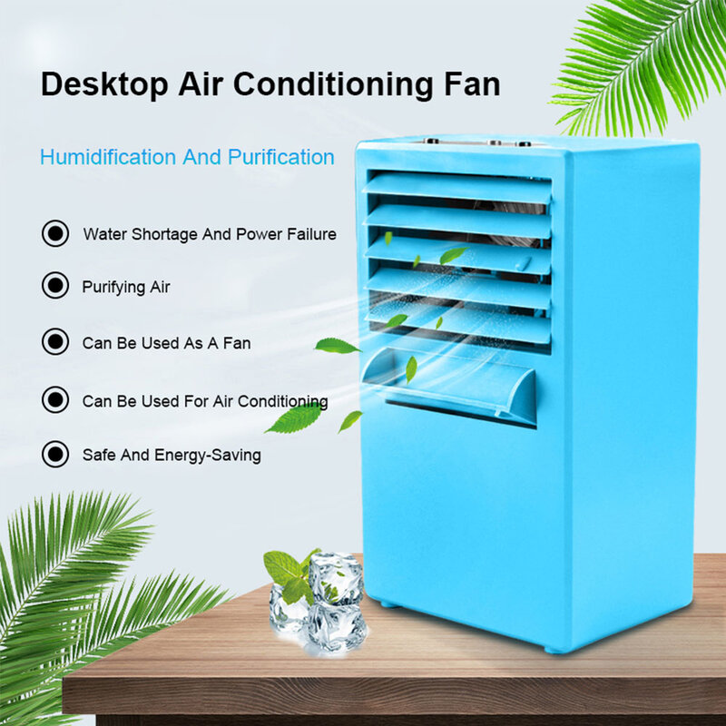 พัดลมปรับอากาศส่วนบุคคล Air Cooler Cooling Humidifier เครื่องฟอกอากาศพัดลมทำความเย็น USB แบบพกพา Cooler สำหรับสำนัก...