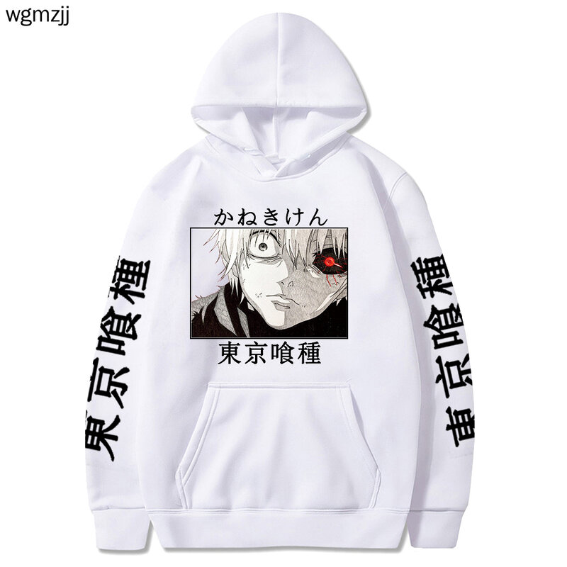 Tokyo Ghoul Hoodie Kaneki Ken Anime Graphic Print Sweatshirt Casual Pullovers Unisex Hip Hop Loose Men Tops