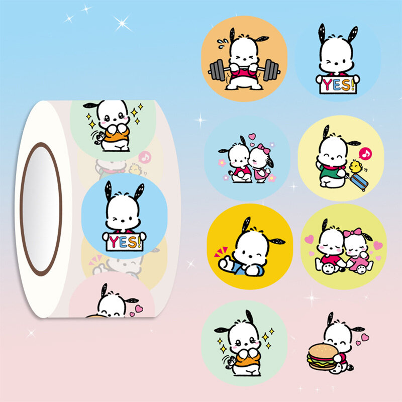 500 szt. Naklejki dla dzieci urocze naklejki z kreskówek Hello Kitty Kuromi dla dzieci inspirujące naklejki z małą nagrodą dla dzieci