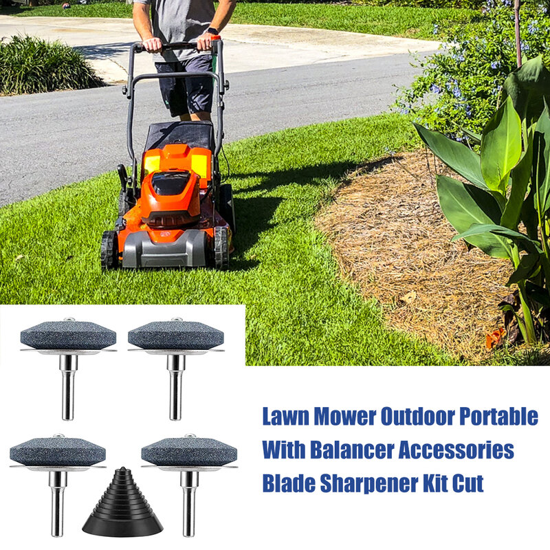 Gear Lawn Mower Whetstone Balancer Set Outdoor Garden Portable Sharpener With Balancer Accessories Blade Sharpener Kit Cut