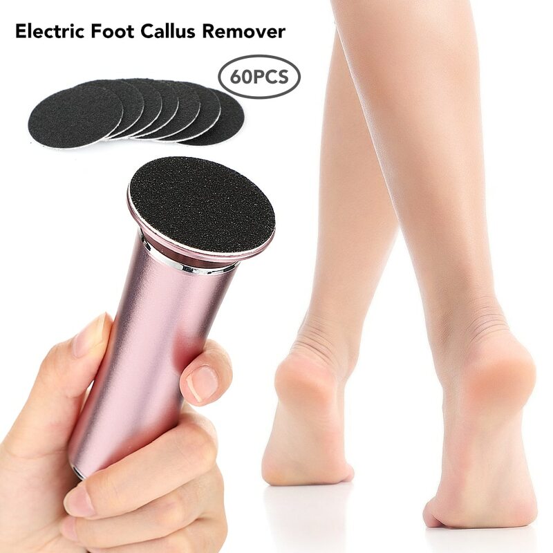 Removedor eléctrico de callos de los pies, Lima para el cuidado de los pies, elimina la piel muerta de los talones de las piernas, juego de herramientas de pedicura y papel de lija de repuesto