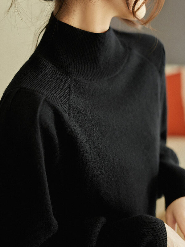 캐시미어 기본 스웨터 풀오버 터틀넥 캐주얼 패션 긴 소매 니트 스웨터 여성용, 2022 겨울