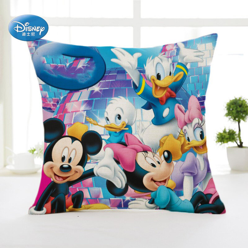 Funda de almohada decorativa con dibujos de Disney para niños, cubierta de cojín de princesa de sirena, Winnie, siesta, 45x45cm