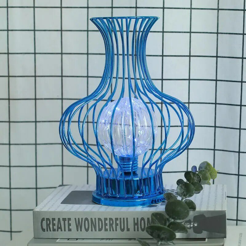 Led vaso de ferro forjado mobiliário iluminação decorativa sala estar quarto estudo personalidade criativa simples luz da noite