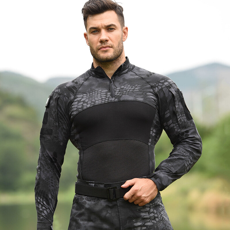 Camicie tattiche a maniche lunghe da uomo escursionismo Multicam FROG Training Clothes Winter Camouflage softair ciclismo campeggio T-shirt da combattimento