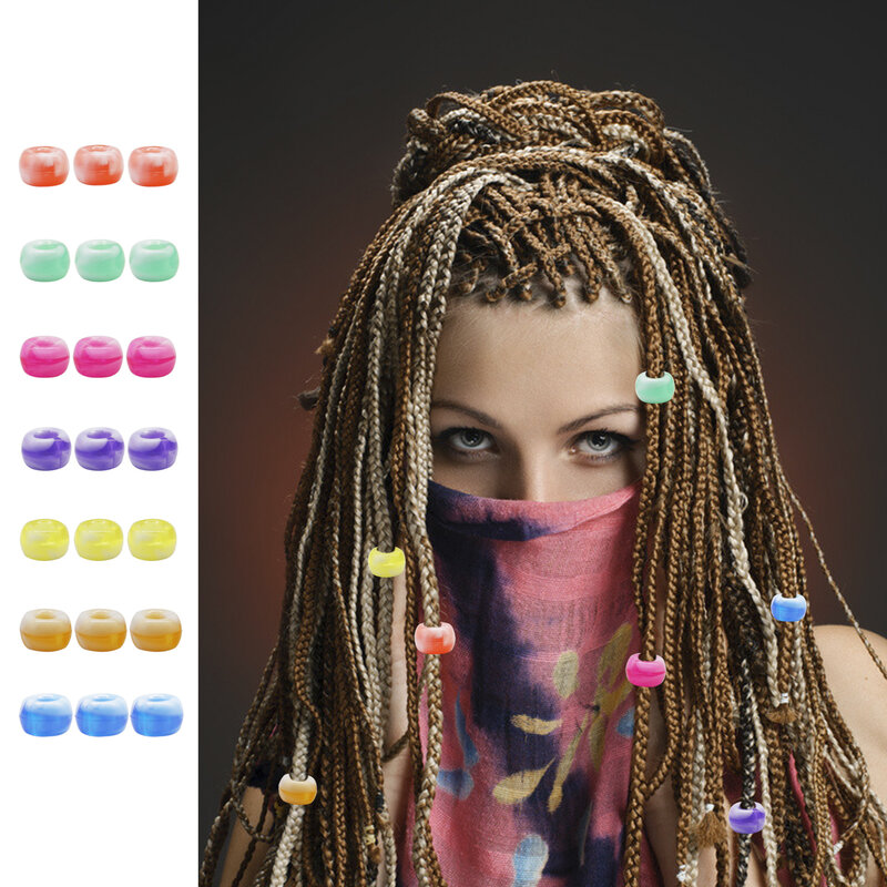 201pcs/Box Multicolor Hair Rings Beads 8 Colors Acrylic Plastic Pony Beads Bracelet Beads for DIY Jewelry Necklaces Making