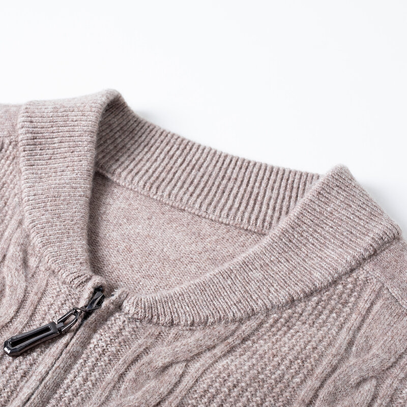 Autunno e inverno nuovo Cardigan in lana 100% da uomo addensato maglione sciolto tinta unita cappotto Cardigan in lana lavorato a maglia Casual