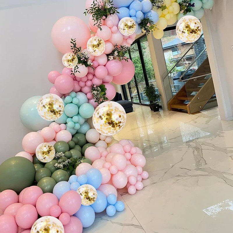 Ballons Macaron Pastel multicolores, 149 pièces, guirlande de ballons arc-en-ciel en Latex, Globos à Air, décoration pour fête d'anniversaire, mariage, réception-cadeau pour bébé