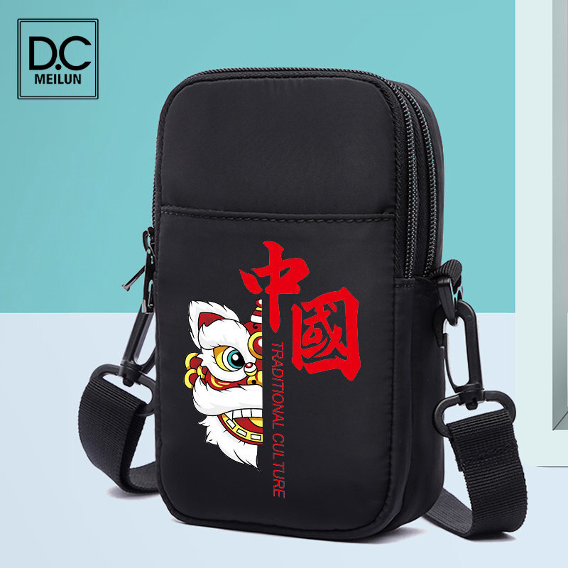 Модная мужская сумка-мессенджер DC.meilun, карман для телефона, кросс-боди, многофункциональная черная сумка на плечо с маленьким клапаном для м...