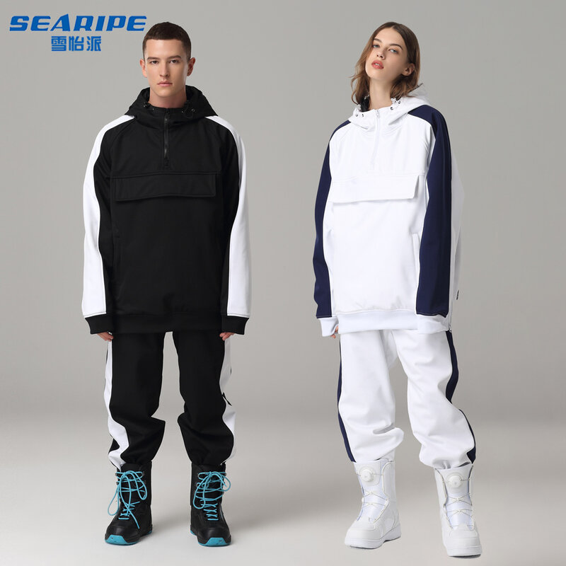 Set di tute da sci SEARIPE abbigliamento termico giacca da Snowboard impermeabile antivento pantaloni attrezzatura da esterno donna uomo abbigliamento invernale caldo